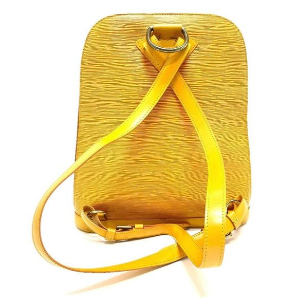 Gobelins vintage leather backpack Louis Vuitton Yellow in Leather